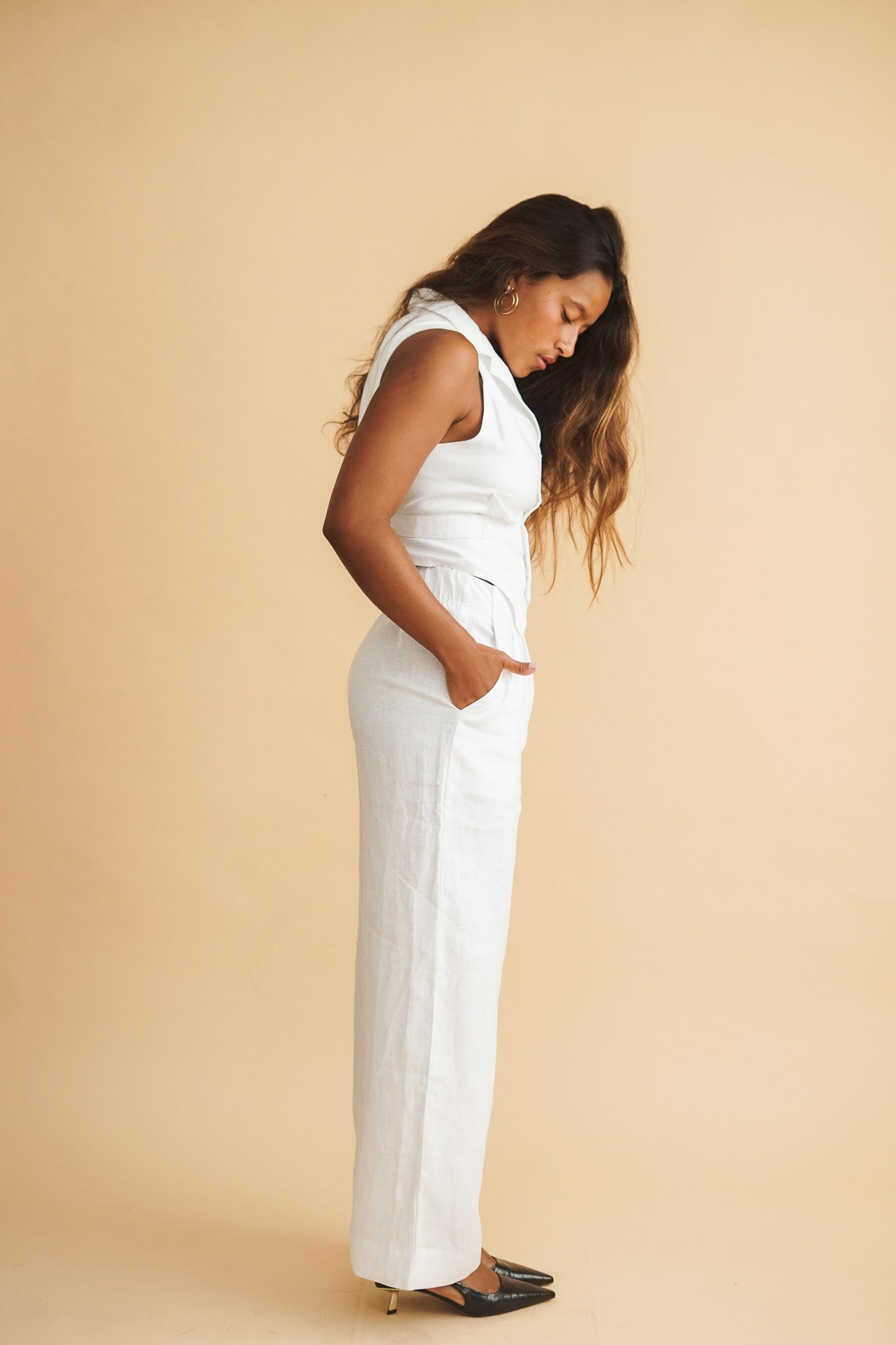 Carrie Pants Linen White